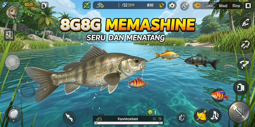 Tampilan gameplay 8G8G yang menegangkan saat menangkap ikan.