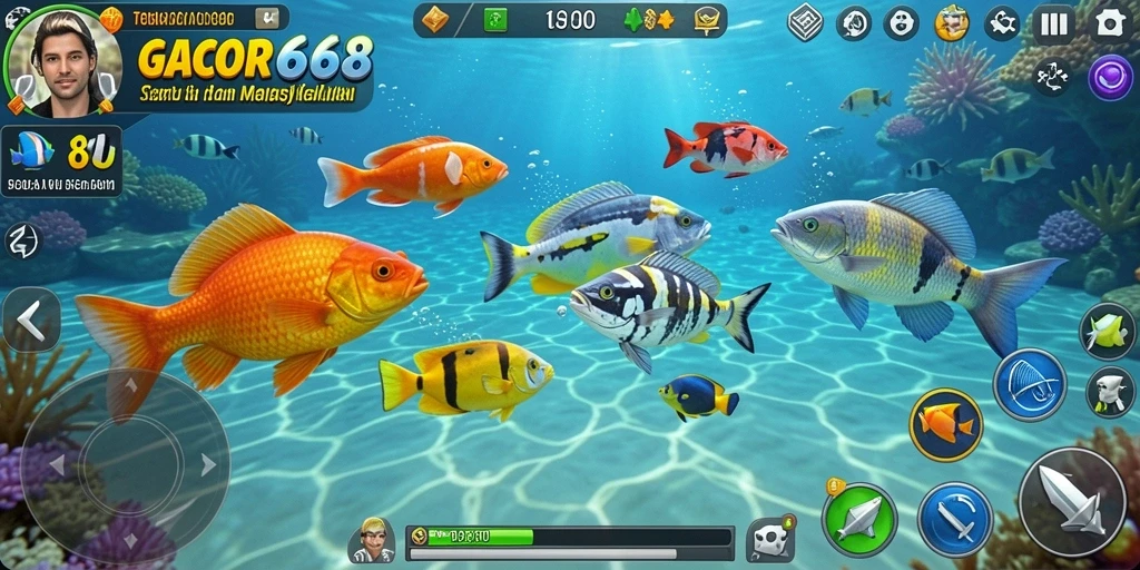Gameplay mendebarkan dalam GACOR668 saat berburu ikan.