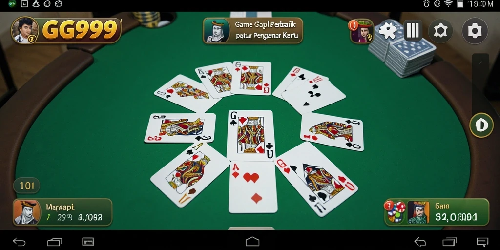 Tampilan gameplay seru di GG999 dengan pemain bersaing dalam Gaple.