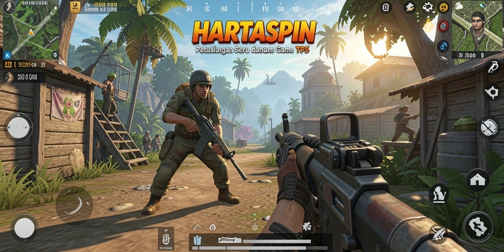 Tangkapan layar gameplay menarik dari HARTASPIN yang menunjukkan aksi seru dalam TPS.
