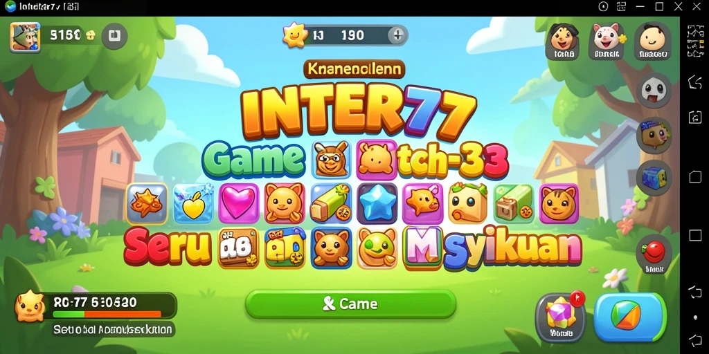Screenshot INTER77 menunjukkan aksi seru dalam gameplay Match-3.