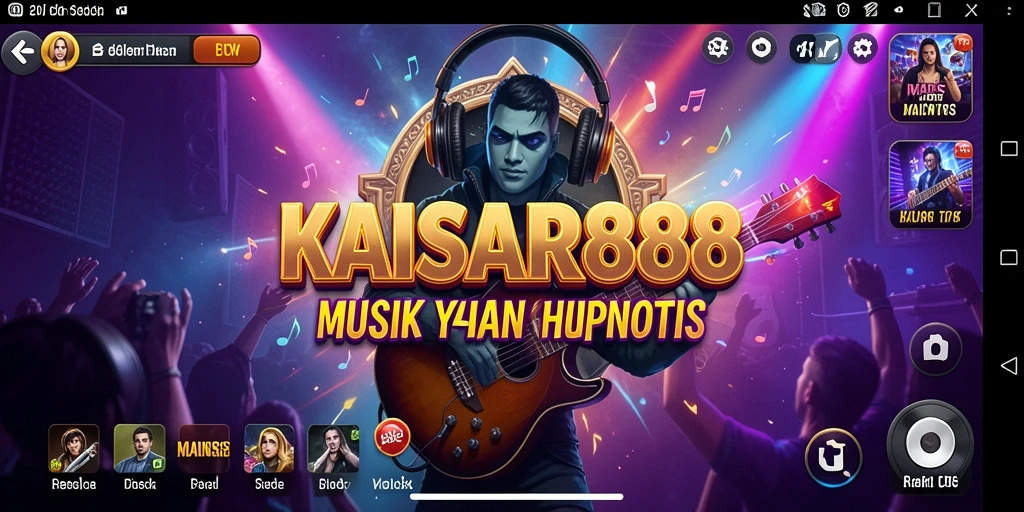 Tampilan gameplay seru dari KAISAR888 dengan berbagai lagu.