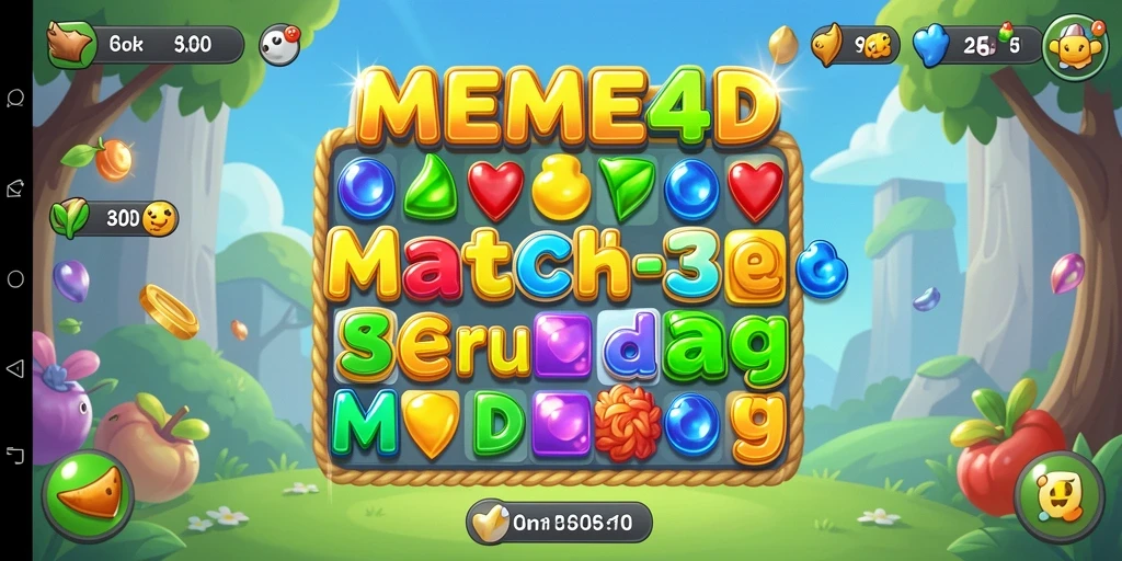 Tampilan gameplay seru di permainan Match-3 MEME4D.