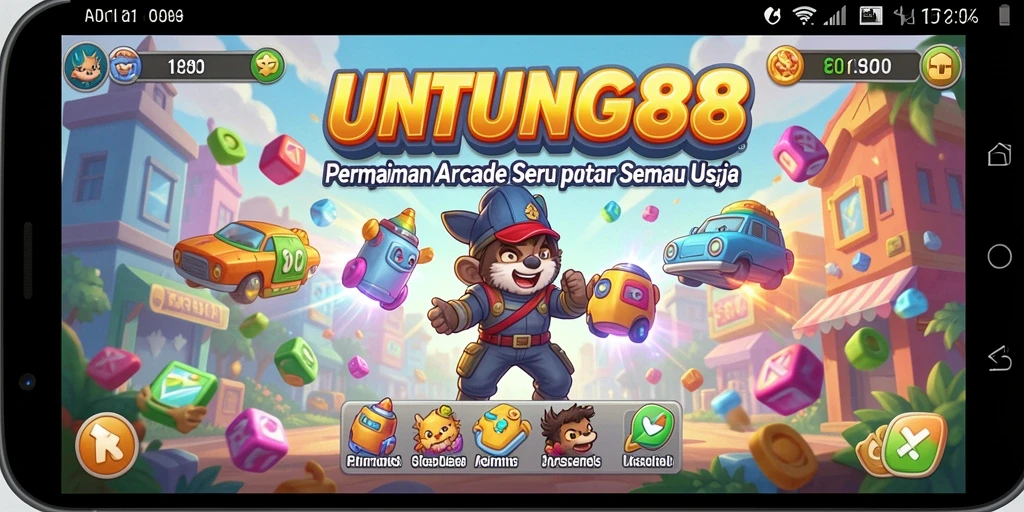Tangkapan layar UNTUNG88 menunjukkan gameplay arcade yang seru dan penuh warna.